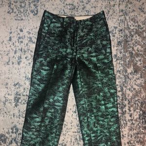 Green shantung Jcrew trousers